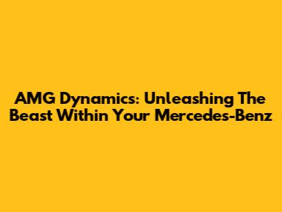 AMG Dynamics: Unleashing The Beast Within Your Mercedes-Benz