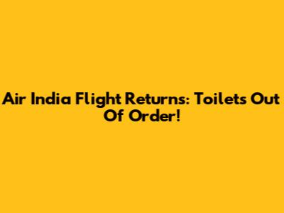 Air India Flight Returns: Toilets Out Of Order!