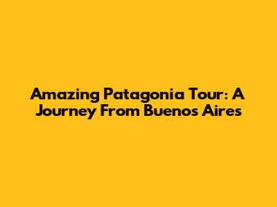 Amazing Patagonia Tour: A Journey From Buenos Aires