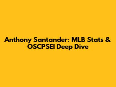Anthony Santander: MLB Stats & OSCPSEI Deep Dive