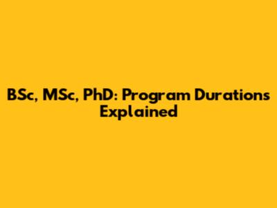 BSc, MSc, PhD: Program Durations Explained