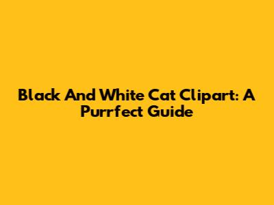 Black And White Cat Clipart: A Purrfect Guide