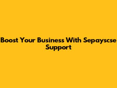 Boost Your Business With Sepayscse Support