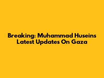 Breaking: Muhammad Husein's Latest Updates On Gaza