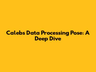 Caleb's Data Processing Pose: A Deep Dive