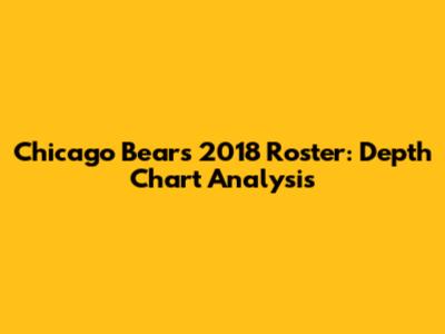 Chicago Bears 2018 Roster: Depth Chart Analysis