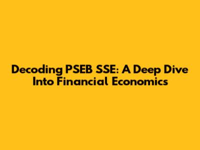 Decoding PSEB SSE: A Deep Dive Into Financial Economics
