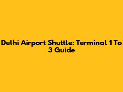 Delhi Airport Shuttle: Terminal 1 To 3 Guide