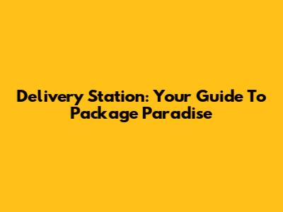 Delivery Station: Your Guide To Package Paradise