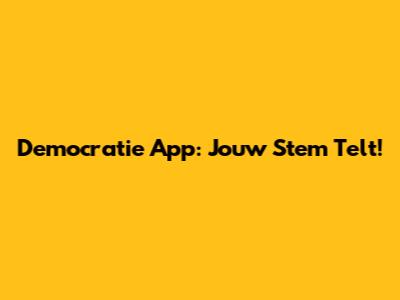 Democratie App: Jouw Stem Telt!