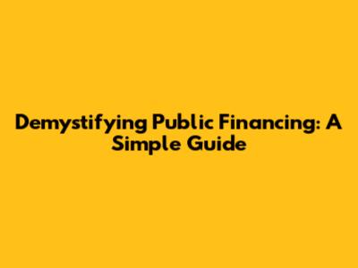 Demystifying Public Financing: A Simple Guide