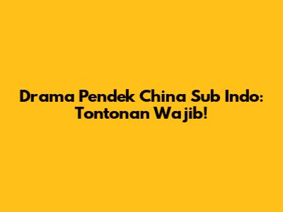 Drama Pendek China Sub Indo: Tontonan Wajib!