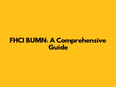 FHCI BUMN: A Comprehensive Guide