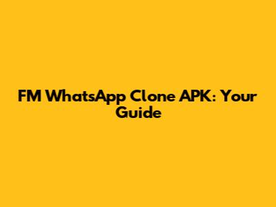 FM WhatsApp Clone APK: Your Guide