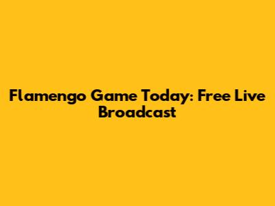 Flamengo Game Today: Free Live Broadcast