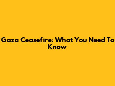 Gaza Ceasefire: What You Need To Know