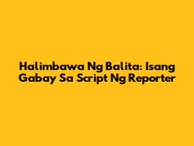 Halimbawa Ng Balita: Isang Gabay Sa Script Ng Reporter