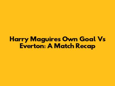 Harry Maguire's Own Goal Vs Everton: A Match Recap