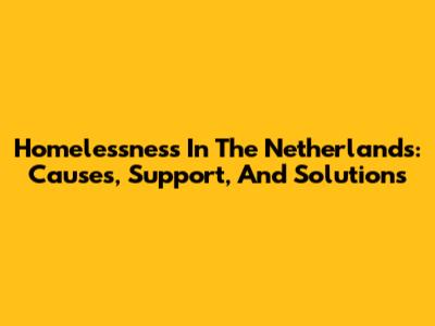 Homelessness In The Netherlands: Causes, Support, And Solutions