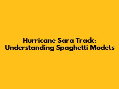 Hurricane Sara Track: Understanding Spaghetti Models