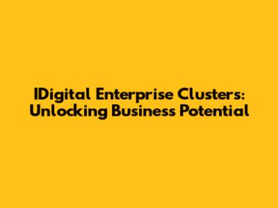 IDigital Enterprise Clusters: Unlocking Business Potential