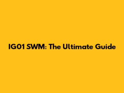 IG01 SWM: The Ultimate Guide