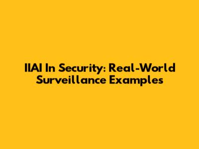IIAI In Security: Real-World Surveillance Examples