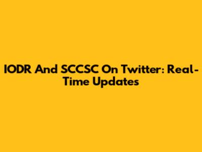 IODR And SCCSC On Twitter: Real-Time Updates