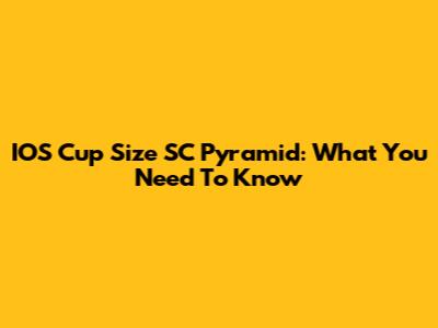 IOS Cup Size SC Pyramid: What You Need To Know