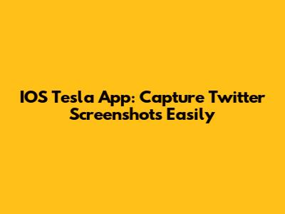 IOS Tesla App: Capture Twitter Screenshots Easily
