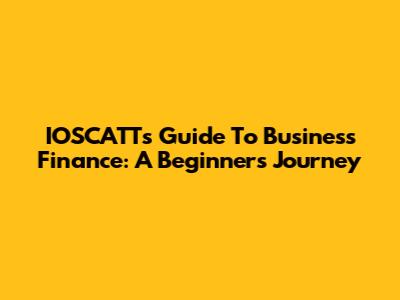 IOSCATT's Guide To Business Finance: A Beginner's Journey