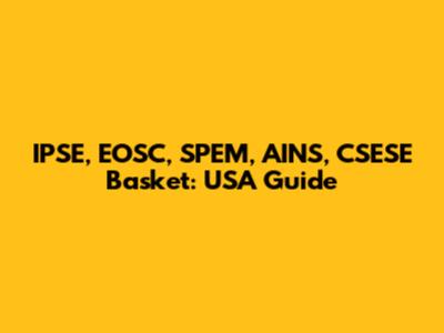 IPSE, EOSC, SPEM, AINS, CSESE Basket: USA Guide