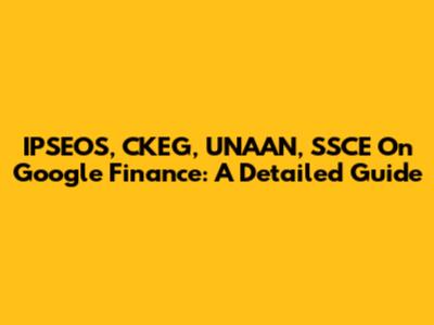 IPSEOS, CKEG, UNAAN, SSCE On Google Finance: A Detailed Guide