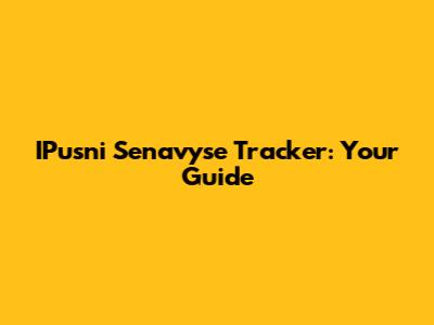 IPusni Senavyse Tracker: Your Guide