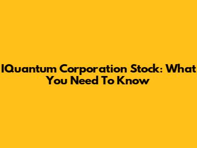IQuantum Corporation Stock: What You Need To Know