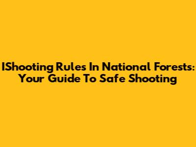 IShooting Rules In National Forests: Your Guide To Safe Shooting