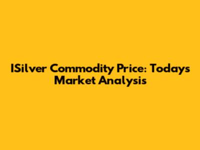 ISilver Commodity Price: Today's Market Analysis
