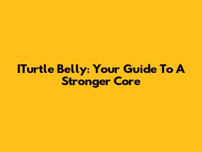 ITurtle Belly: Your Guide To A Stronger Core
