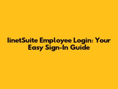 IinetSuite Employee Login: Your Easy Sign-In Guide