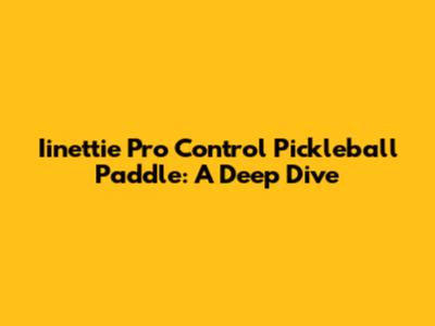 Iinettie Pro Control Pickleball Paddle: A Deep Dive