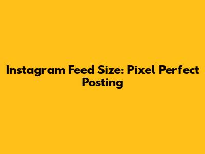 Instagram Feed Size: Pixel Perfect Posting