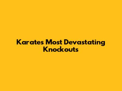 Karate's Most Devastating Knockouts