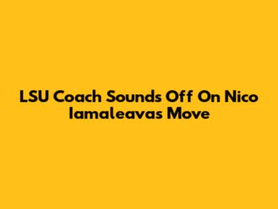 LSU Coach Sounds Off On Nico Iamaleava's Move