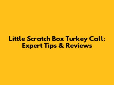 Little Scratch Box Turkey Call: Expert Tips & Reviews