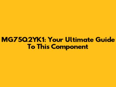 MG75Q2YK1: Your Ultimate Guide To This Component