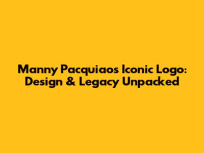 Manny Pacquiao's Iconic Logo: Design & Legacy Unpacked