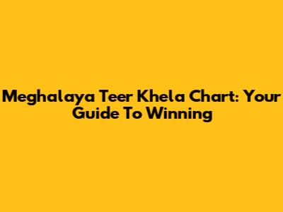 Meghalaya Teer Khela Chart: Your Guide To Winning