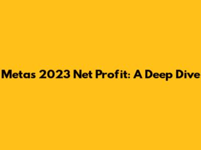 Meta's 2023 Net Profit: A Deep Dive