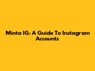 Minta IG: A Guide To Instagram Accounts