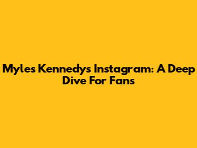 Myles Kennedy's Instagram: A Deep Dive For Fans